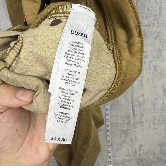 DU/ER N2X Slim Fit Stretch Pants 32x30 Brown Casual Travel Chinos Performance - Picture 6 of 10
